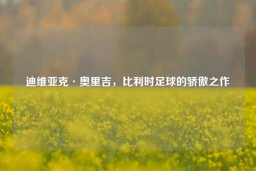 迪维亚克·奥里吉，比利时足球的骄傲之作